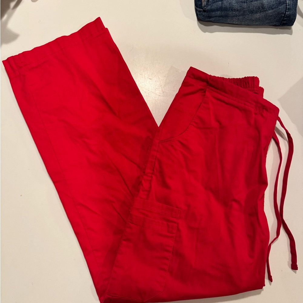 Vibrant Red Women's Scrub Set